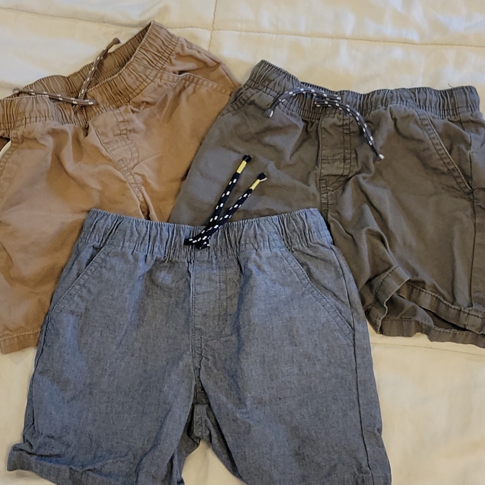3-Pairs of Cat&Jack Cotton Shorts 4T Gray & Blue